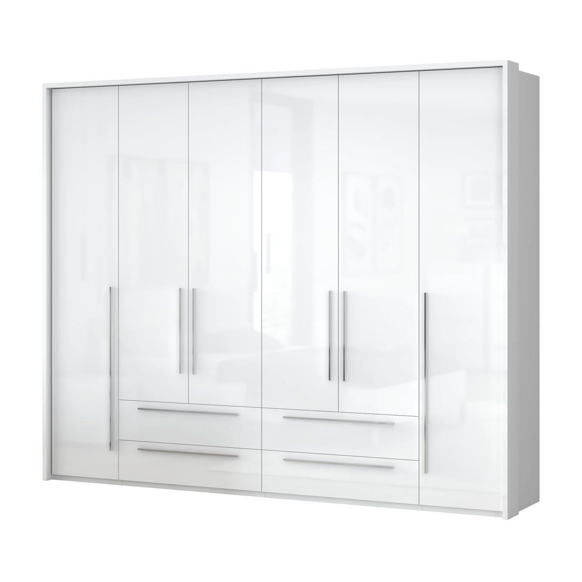 ORMAR SA KLASIČNIM VRATIMA bela, bela visoki sjaj  277/226/60 cm  - bela visoki sjaj/bela, Dizajnerski, pločasti materijal/plastika (277/226/60cm)