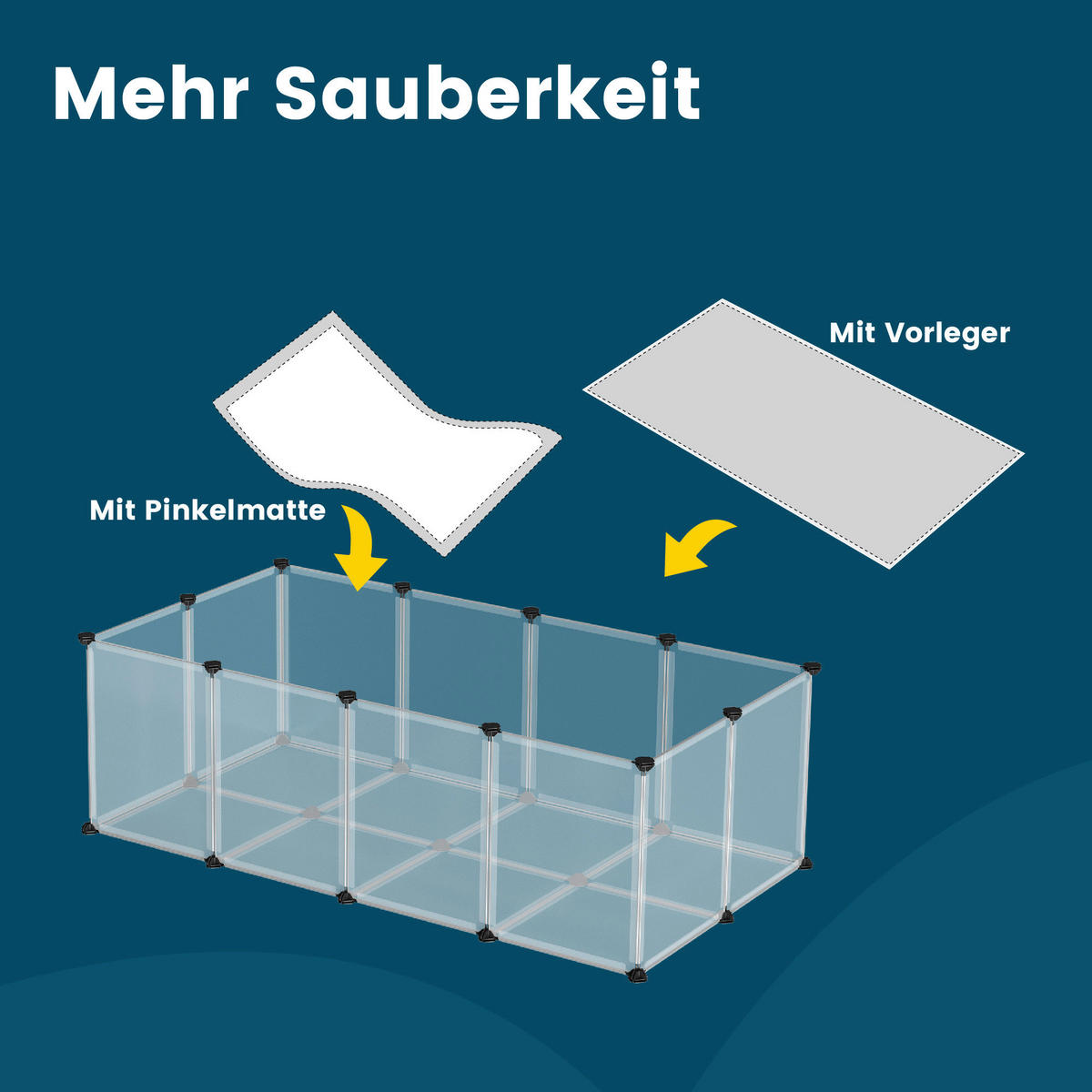 HEIMTIERGEHEGE - Weiß, Basics, Kunststoff (143/73/46cm)