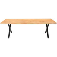 MATBORD ekfärgad, svart rektangulär  finns i olika storlekar, finns i olika trädekorer, olika varianter, utdragbar  - svart/ekfärgad, Klassisk, metall/trä (300/110/76cm) - Welnova