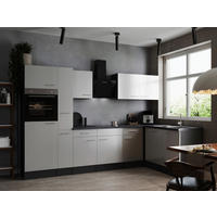 ECKKÜCHE 310/172 cm  in Grau, Weiß  - Silberfarben/Weiß, Design, Holzwerkstoff/Metall (310/172cm) - Respekta