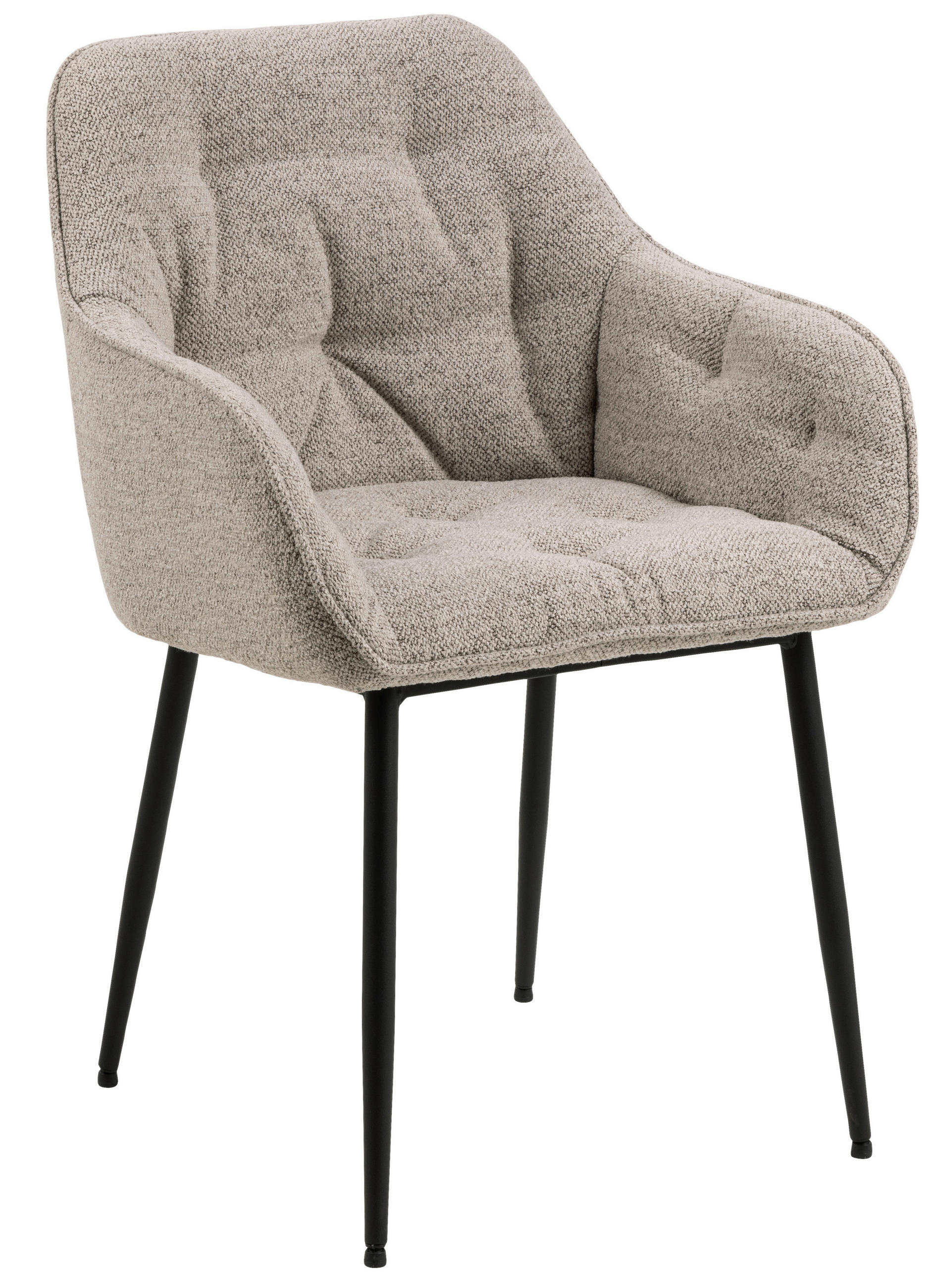 STOLICA S NASLONOM ZA RUKE bež tekstil - bež/crna, Moderno, tekstil/metal (58/83/55cm) - MID.YOU