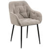 STOL MED ARMSTÖD bouclé  - beige/svart, Modern, metall/textil (58/83/55cm) - MID.YOU