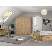 DREHTÜRENSCHRANK in Eiche Artisan  - Eiche Artisan/Grau, Modern, Holzwerkstoff/Kunststoff (187/194/53cm) - Rauch Möbel