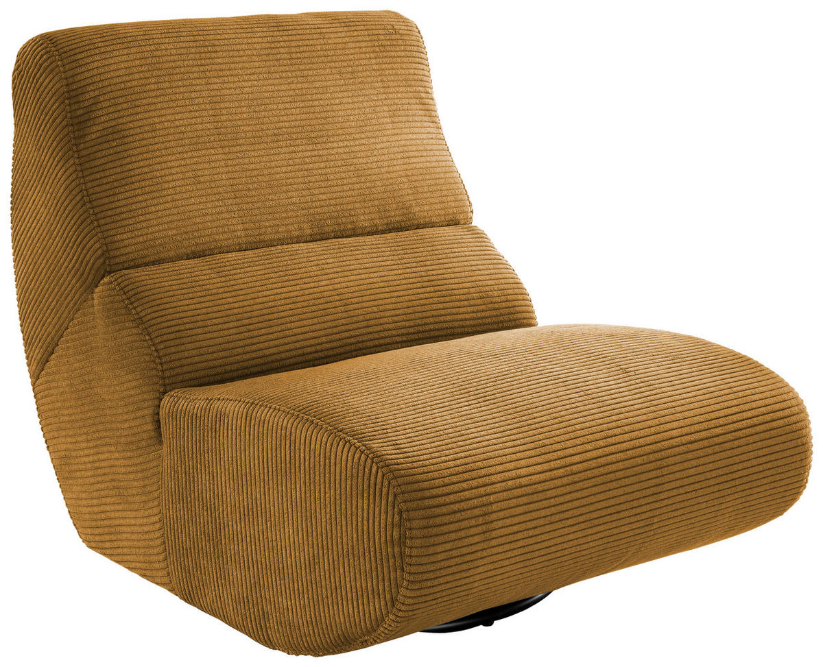 SESSEL in Cord Goldfarben  - Goldfarben/Schwarz, Design, Textil/Metall (74/85/105cm) - Livetastic
