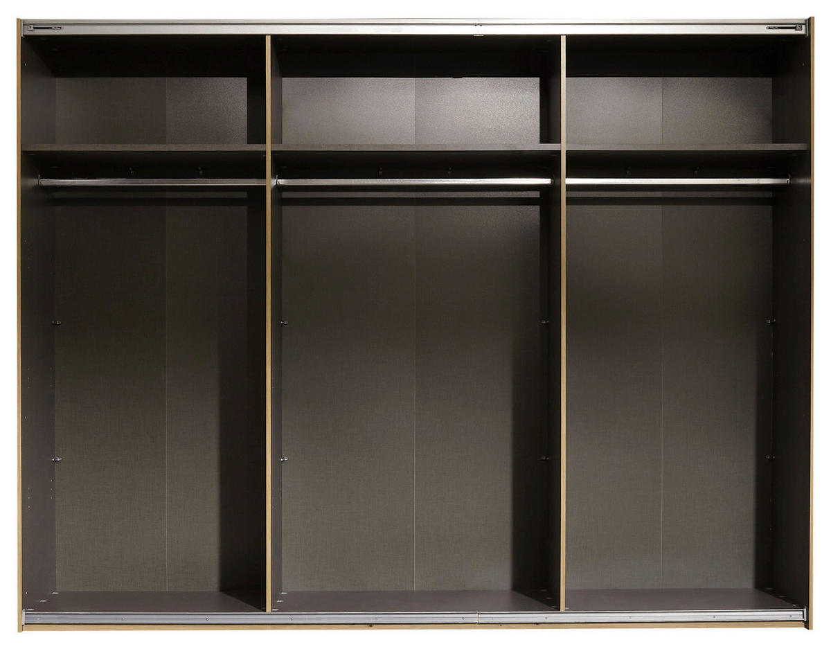 SCHWEBETÜRENSCHRANK in Eiche Artisan  - Alufarben/Eiche Artisan, Konventionell, Glas/Holzwerkstoff (270/210/60cm) - Ti'me