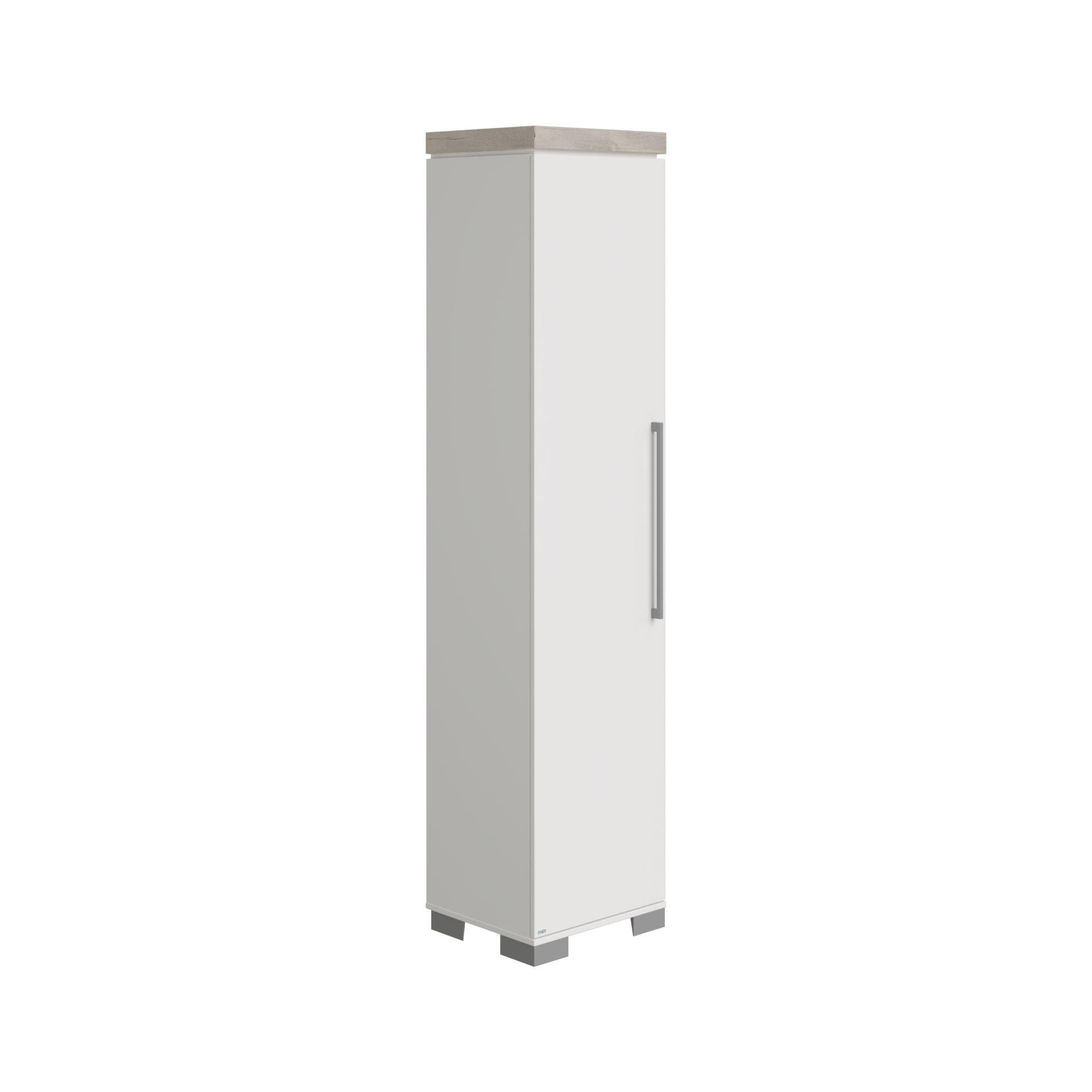 REGAL Weiß, Silbereichenfarben  - Silberfarben/Weiß, Design, Holzwerkstoff/Metall (48,4/205,9/39,6cm) - Paidi
