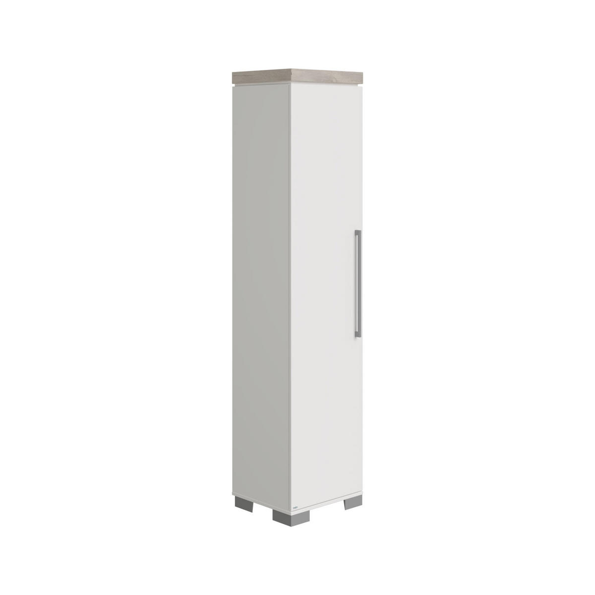 REGAL Weiß, Silbereichenfarben  - Silberfarben/Weiß, Design, Holzwerkstoff/Metall (48,4/205,9/39,6cm) - Paidi