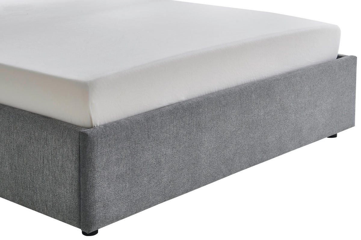POLSTERBETT 140/200 cm  in Anthrazit  - Anthrazit/Schwarz, Design, Holz/Textil (140/200cm) - Boxxx