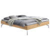 BETT 90/200 cm  in Eiche Bianco  - Eiche Bianco/Alufarben, Design, Holz/Metall (90/200cm) - Hasena
