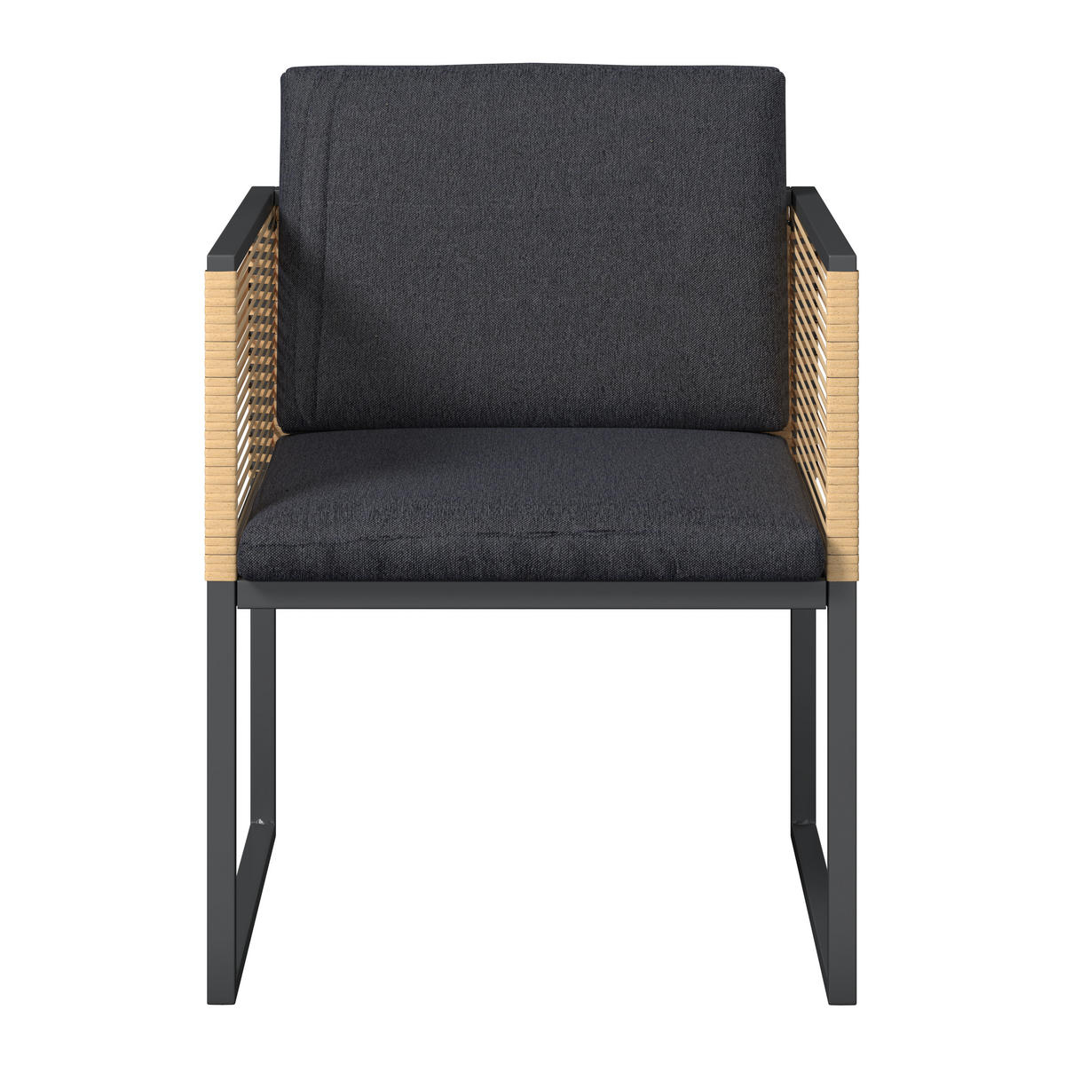 BALKONSET  3-teilig  - Dunkelgrau/Anthrazit, MODERN, Kunststoff/Textil (69,5/74/70cm) - Ambia Garden