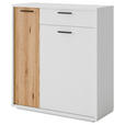 SCHUHSCHRANK 95/105/37 cm  - Eichefarben/Anthrazit, Design, Holzwerkstoff/Metall (95/105/37cm) - Xora