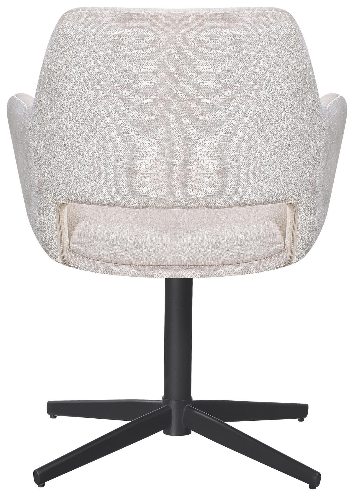 ARMLEHNSTUHL  in Eisen Chenille, Leinenoptik  - Beige/Schwarz, KONVENTIONELL, Textil/Metall (61/85/63cm) - MID.YOU