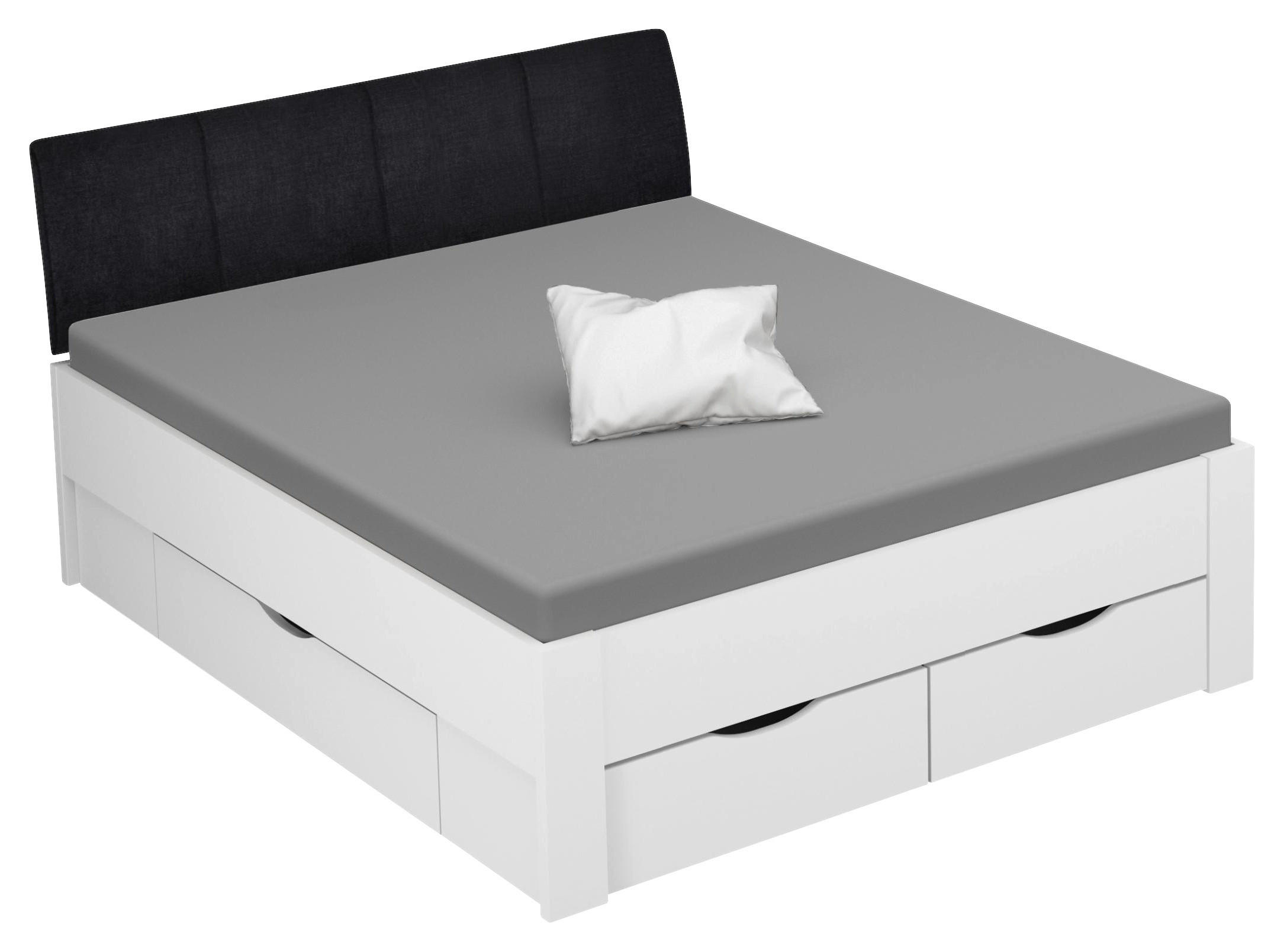 STAURAUMBETT 160/200 cm,  in Weiß,  - Schwarz/Weiß, Design, Holzwerkstoff (160/200cm) - Xora