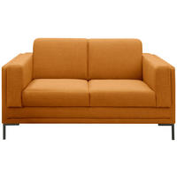 2-SITZER-SOFA Webstoff Orange  - Silberfarben/Schwarz, Design, Textil/Metall (155/82/90cm) - LOOKS by W.Joop