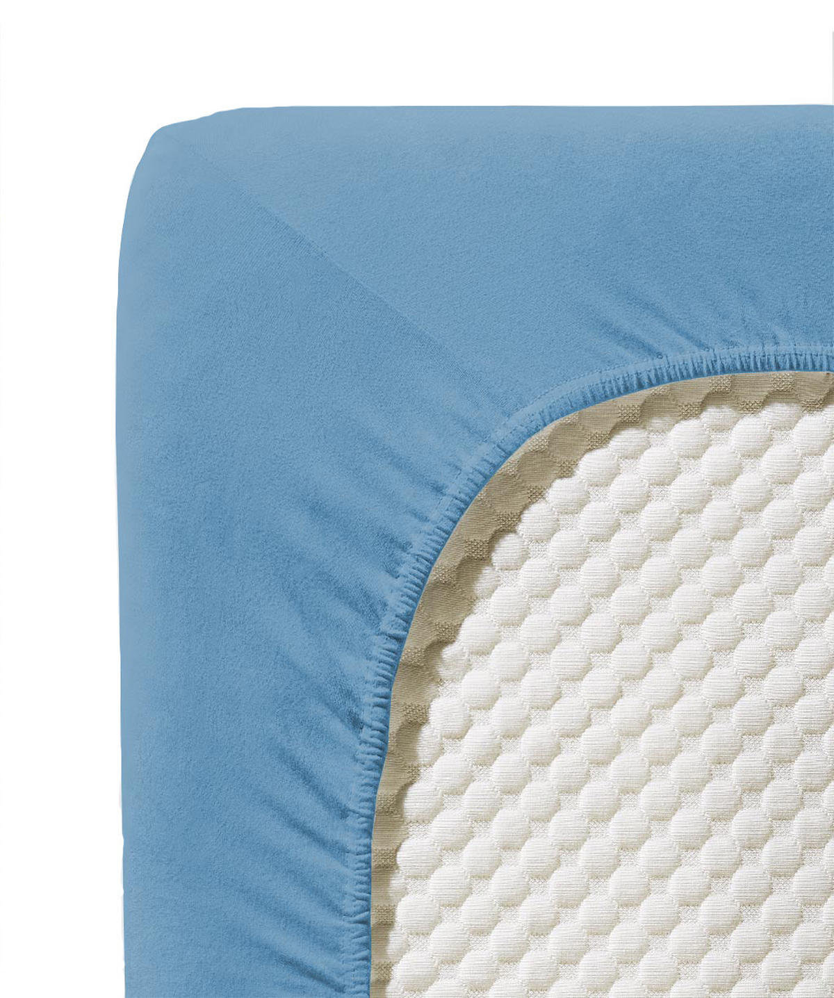 SPANNBETTTUCH Jenny C Single-Jersey  - Blau, Basics, Textil (120/200cm) - Fleuresse