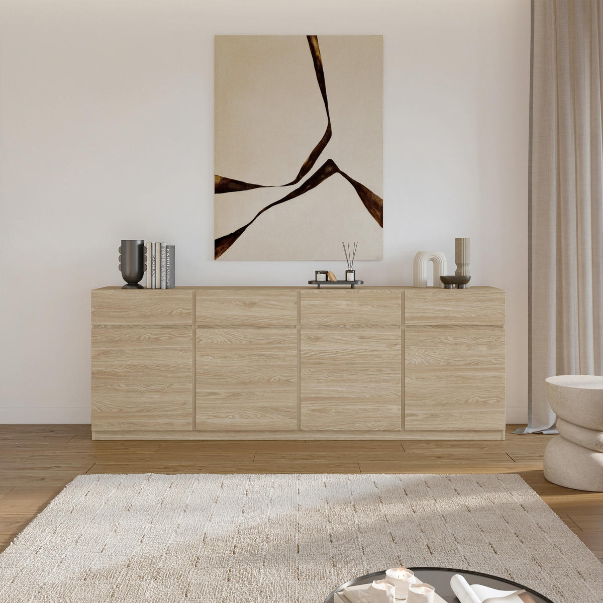 SIDEBOARD Bern  in 224,8/82,5/40 cm  - Eichefarben, Design, Holzwerkstoff (224,8/82,5/40cm) - MID.YOU