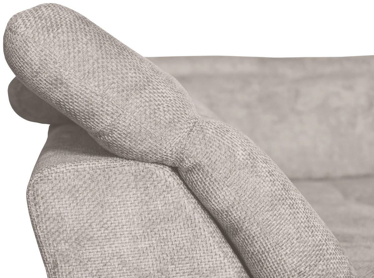 WOHNLANDSCHAFT in Struktur Creme  - Creme/Schwarz, KONVENTIONELL, Textil/Metall (253/357/188cm) - Carryhome