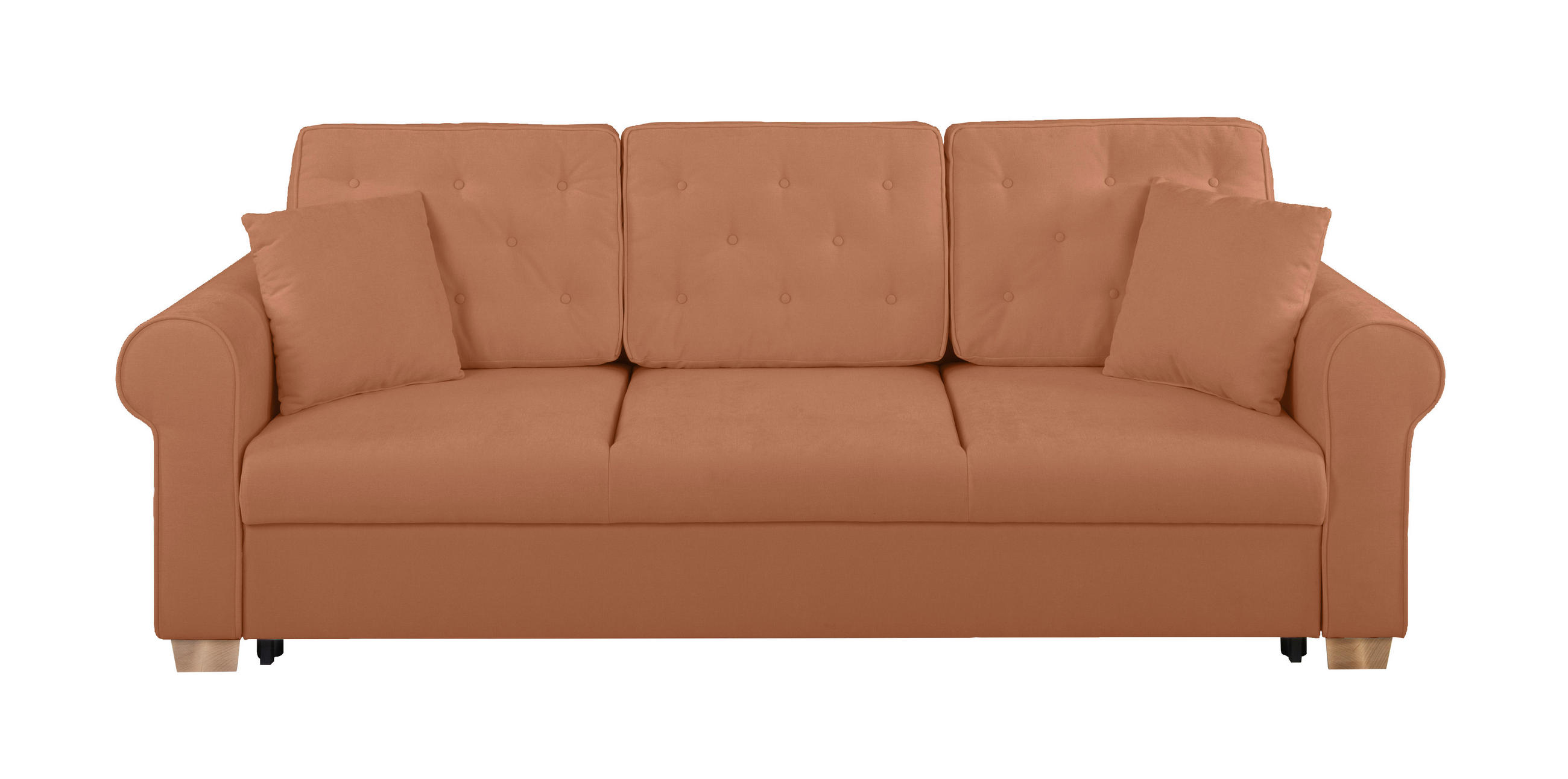 SCHLAFSOFA Chenille Rostfarben  - Rostfarben/Buchefarben, Design, Holz/Textil (240/94/98cm) - MID.YOU