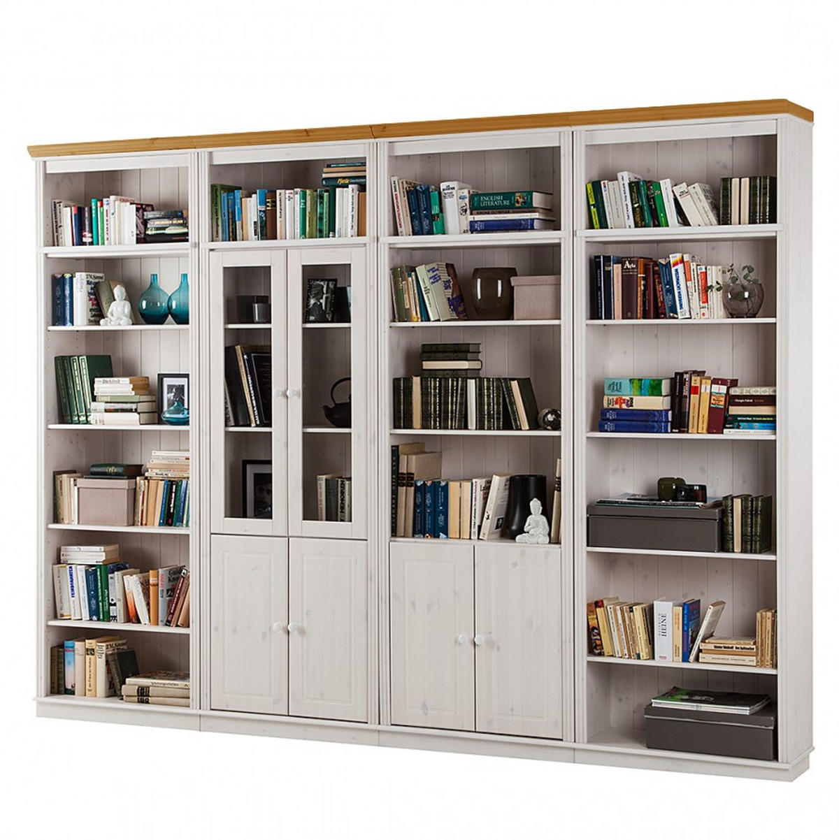 OBÝVACÍ STĚNA, barvy borovice, medová - barvy borovice/medová, Design, dřevo/sklo (296/223/37cm) - Livetastic