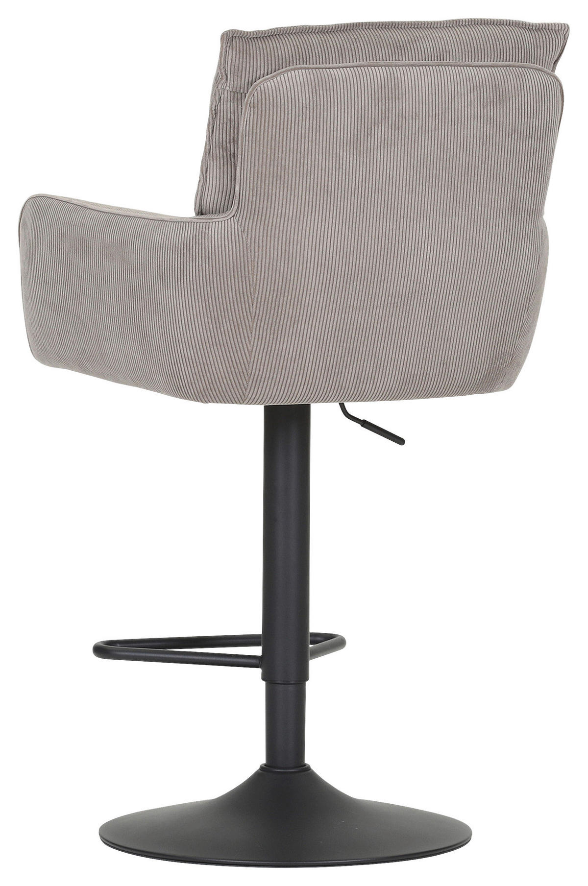 BARHOCKER Cord Taupe Stoffauswahl, Sitzfläche 360° drehbar  - Taupe/Schwarz, Design, Textil/Metall (54/98-120/58cm) - Novel