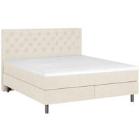 BOXSPRINGBETT 180/200 cm  in Perlmutt  - Silberfarben/Perlmutt, Konventionell, Textil/Metall (180/200cm) - Welnova