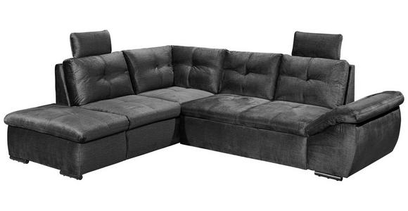 ECKSOFA in Mikrovelours Schwarz - Schwarz, KONVENTIONELL, Kunststoff/Textil (217/265cm) - Carryhome