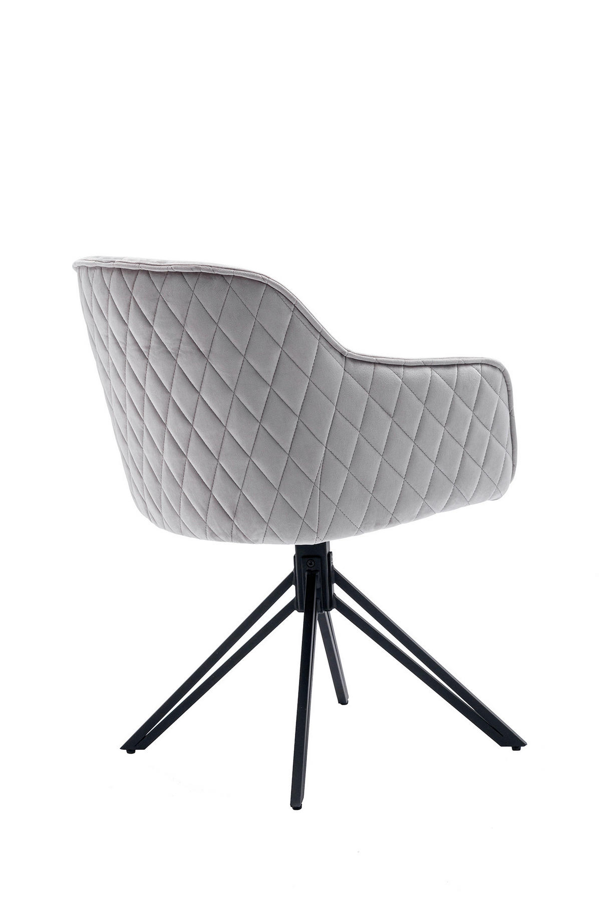 DREHSTUHL  in Samt Hellgrau  - Hellgrau/Schwarz, MODERN, Textil/Metall (59/83/60cm) - Livetastic