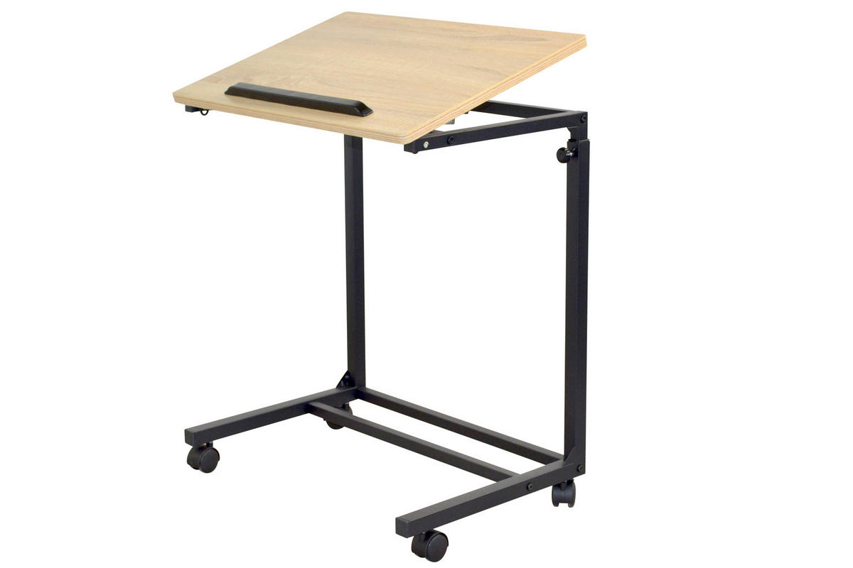 BEISTELLTISCH 55/36/62-88,5 cm Schwarz, Eichefarben rechteckig  - Eichefarben/Schwarz, Design, Holzwerkstoff/Kunststoff (55/36/62-88,5cm) - MID.YOU