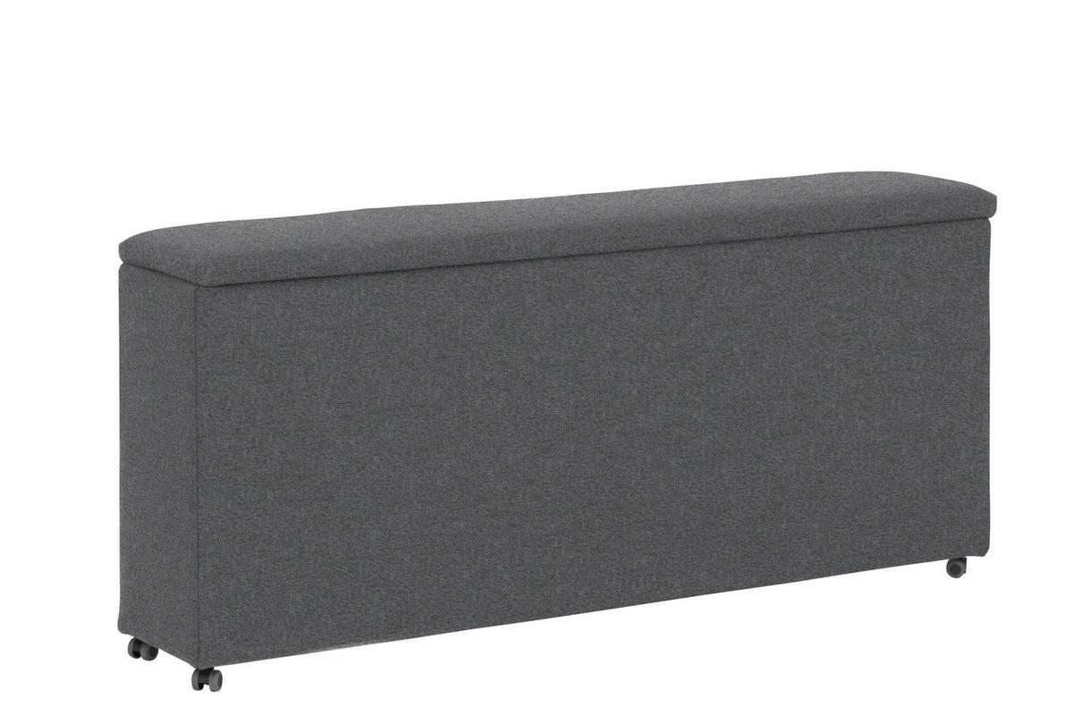 DÍL POHOVKY, textil, šedá - šedá, Konvenční, textil (150/80/30cm) - Novel