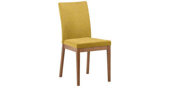 STUHL in Holz, Textil Eichefarben, Senfgelb - Eichefarben/Senfgelb, KONVENTIONELL, Holz/Textil (47/95/60cm) - Cantus