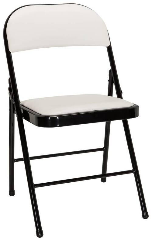 KLAPPSTUHL Lederlook Schwarz, Weiß  - Schwarz/Weiß, Basics, Textil/Metall (44/80/49cm) - MID.YOU