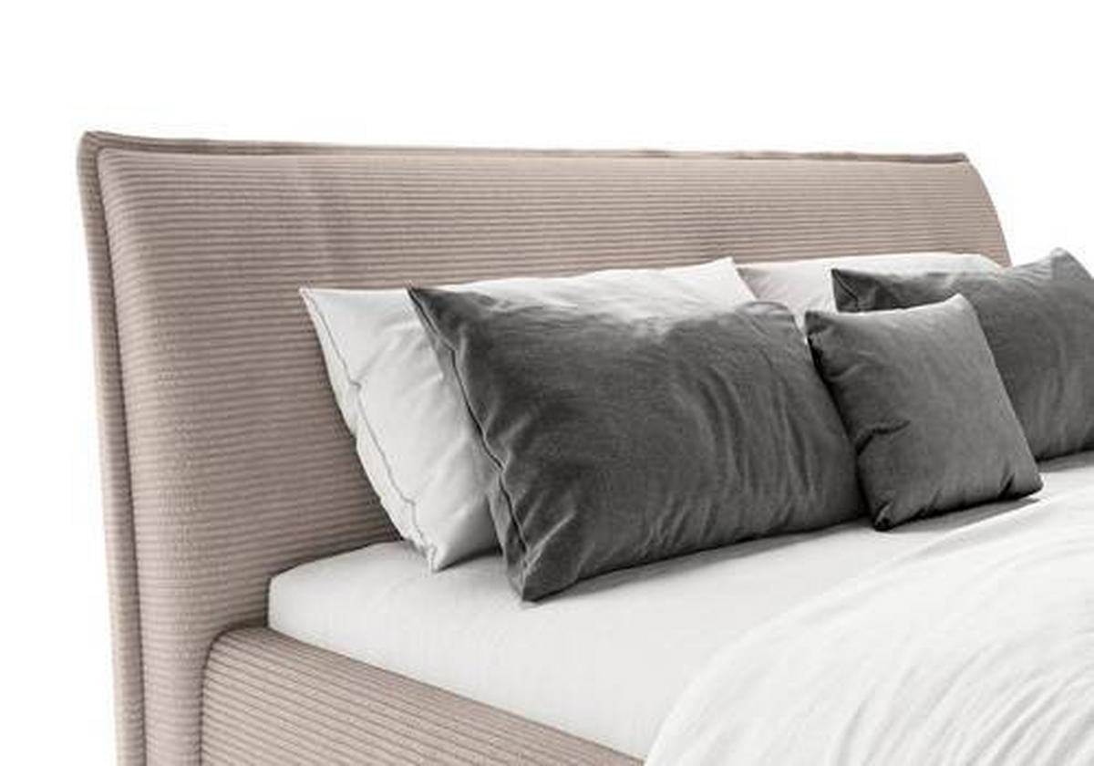 POLSTERBETT gepolstertes Kopfteil 180/200 cm  in Taupe  - Taupe/Schwarz, Design, Textil/Metall (180/200cm) - Lomoco