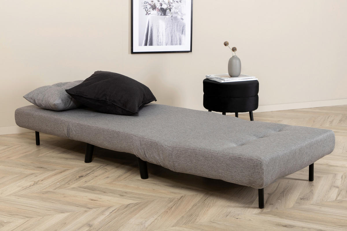SCHLAFSESSEL in Textilgeflecht Grau, Schwarz  - Schwarz/Grau, Design, Textil/Metall (70/88/80cm) - Livetastic