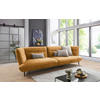 MEGASOFA in Flachgewebe Currygelb  - Currygelb/Schwarz, Design, Holzwerkstoff/Textil (339/92/99cm) - Moderano