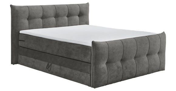 BOXSPRINGBETT 180/200 cm  in Anthrazit  - Anthrazit/Schwarz, KONVENTIONELL, Kunststoff/Textil (180/200cm) - Esposa