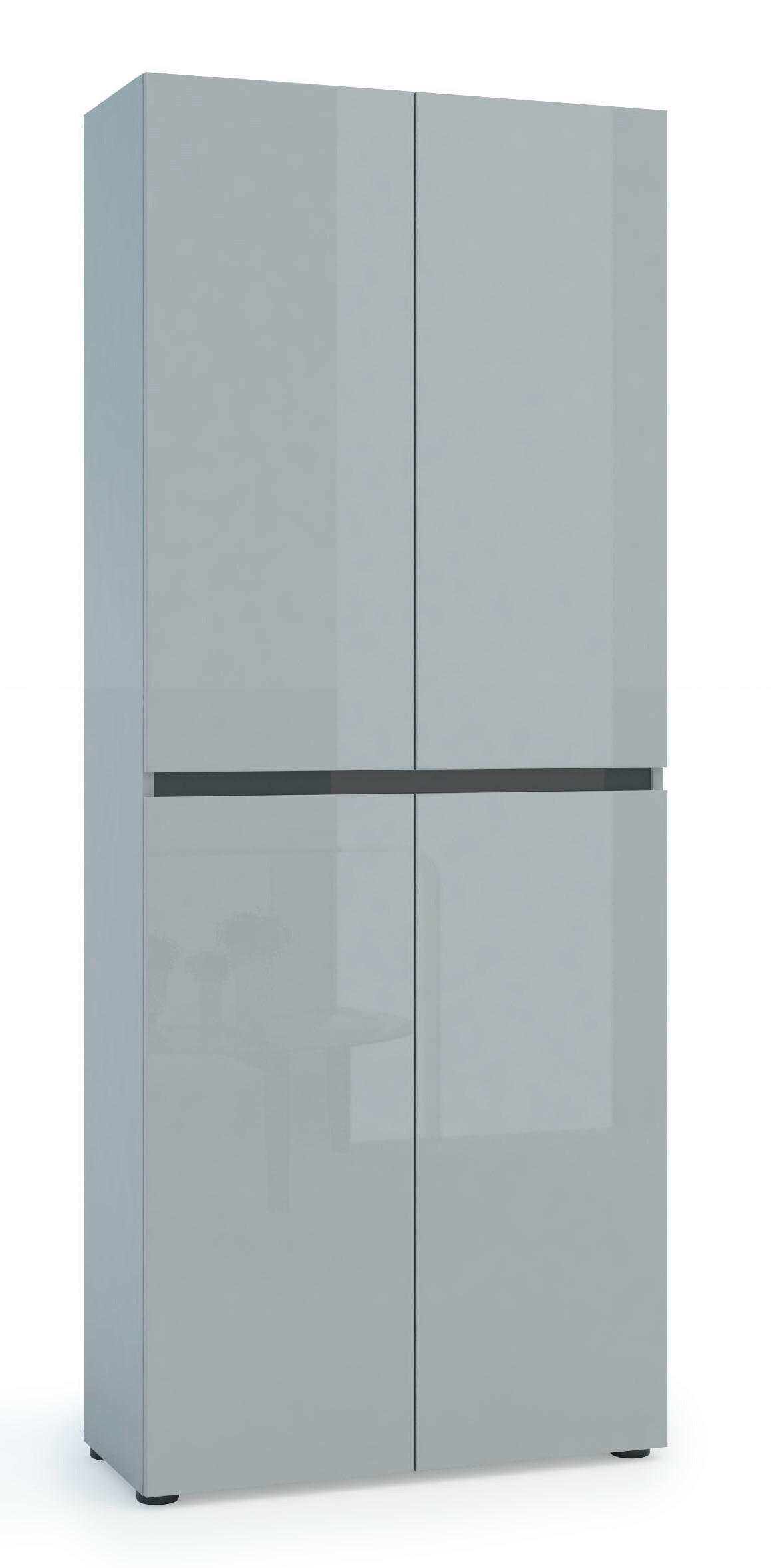 SCHUHSCHRANK Grau  - Schwarz/Grau, Design, Holzwerkstoff/Kunststoff (80/200/34cm) - Xora