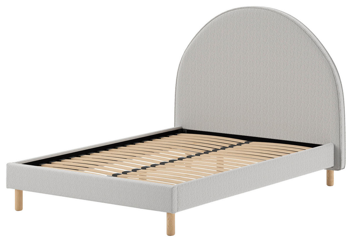 KINDER-/JUNIORBETT 140/200 cm  in Grau  - Naturfarben/Grau, ROMANTIK / LANDHAUS, Holz/Textil (140/200cm) - MID.YOU