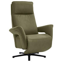 RELAXSESSEL in Leder Grün  - Schwarz/Grün, Design, Leder/Metall (83/112/87-174cm) - Valdera