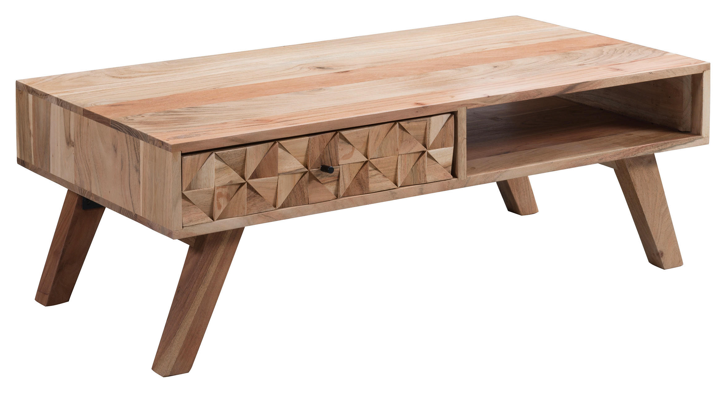 COUCHTISCH in Holz 95/50/35 cm  - Schwarz/Akaziefarben, Design, Holz (95/50/35cm) - MID.YOU