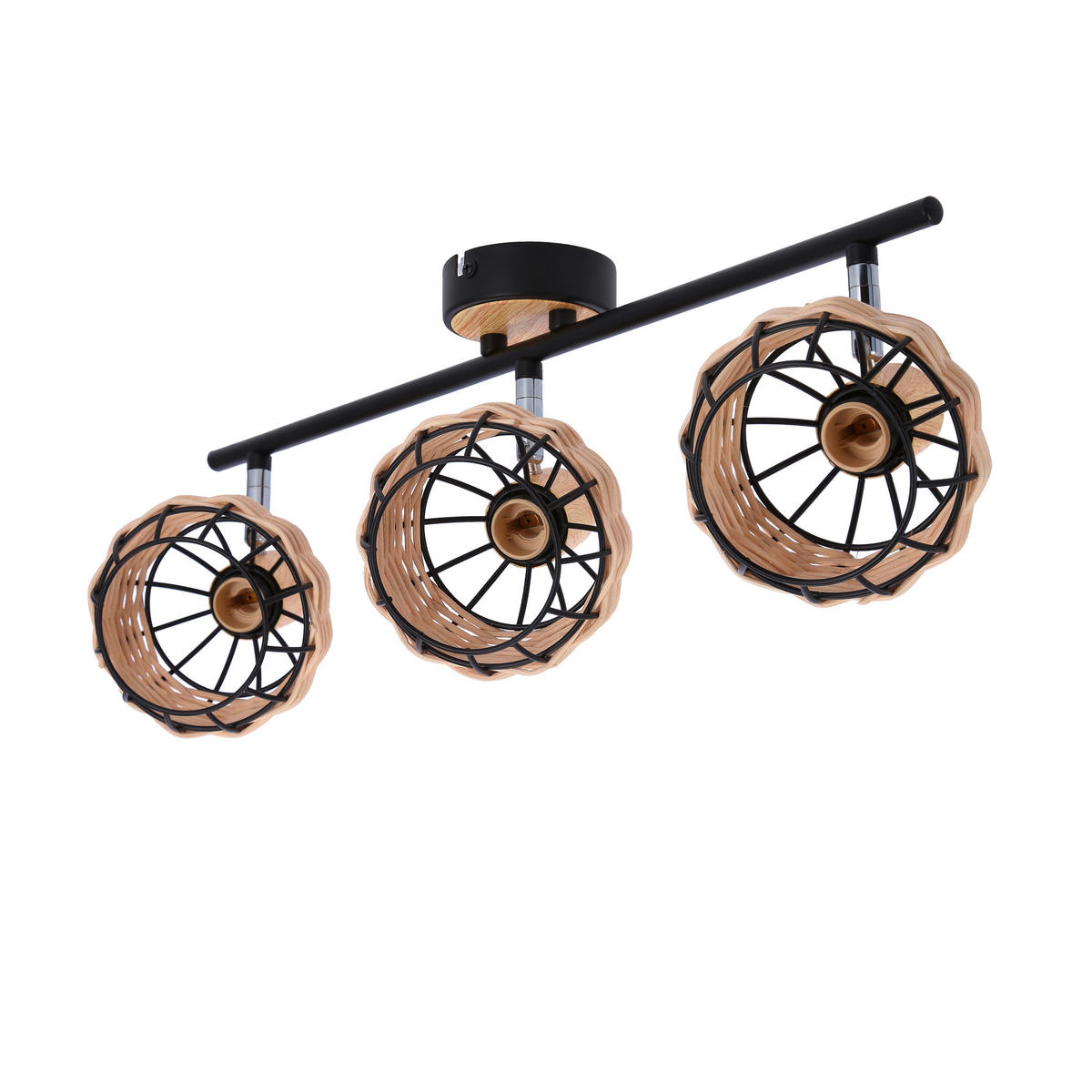 SPOTLIGHT Tajga 64/12/18 cm   - svart, Natur, metall/trä (64/12/18cm)