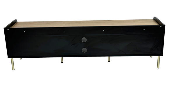 LOWBOARD SNOW in 180/54/40 cm - Eichefarben/Schwarz, Design, Holzwerkstoff/Metall (180/54/40cm) - Xora