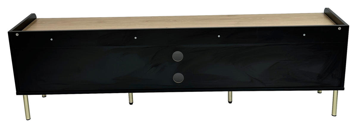 LOWBOARD SNOW  in 180/54/40 cm  - Eichefarben/Schwarz, Design, Holzwerkstoff/Metall (180/54/40cm) - Xora