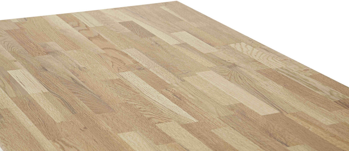 ESSTISCH Eiche massiv rechteckig Schwarz, Wildeiche  - Wildeiche/Schwarz, Natur, Holz/Metall (120/75/75cm) - Carryhome