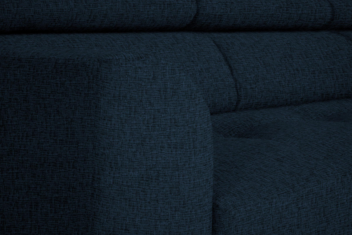 ECKSOFA in Chenille Dunkelblau  280/205 cm  - Schwarz/Dunkelblau, Design, Textil/Metall (280/205cm) - Xora