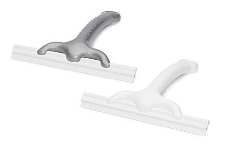 RACLETĂ PENTRU DUȘ  - argintiu/alb, Basics, plastic (22cm)