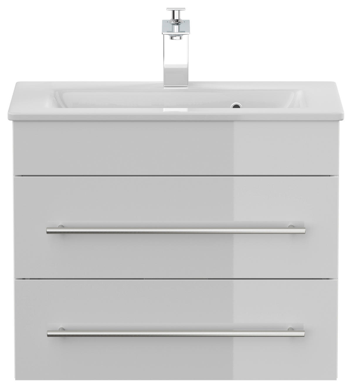 BADEZIMMER  in 60,6 cm  - Weiß Hochglanz/Silberfarben, MODERN, Holzwerkstoff/Metall (60,6cm) - MID.YOU
