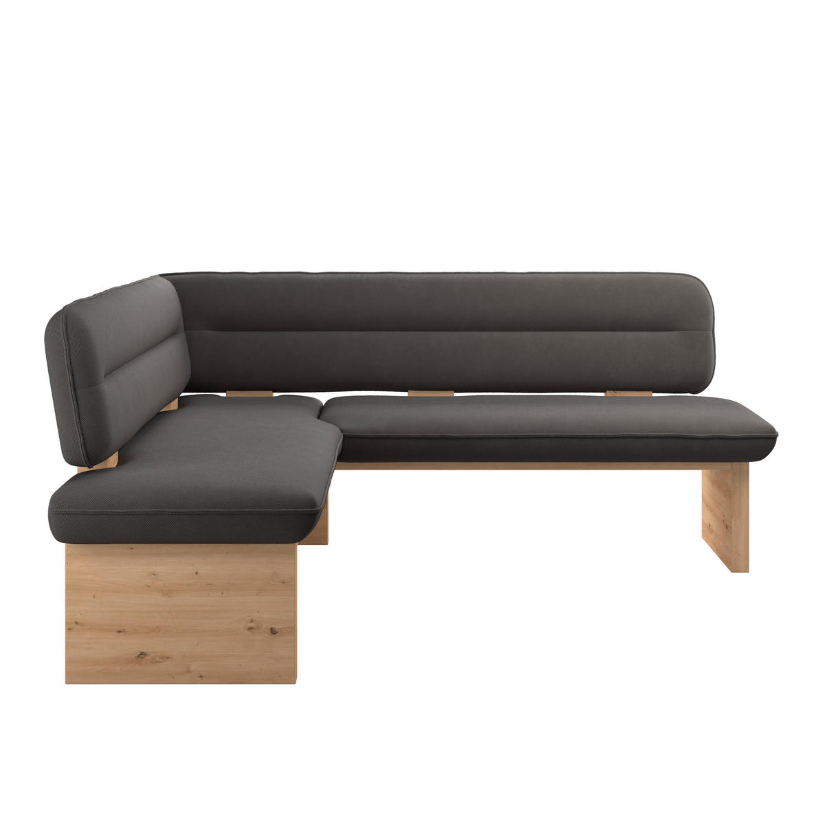 ECKBANK 170/232 cm Webstoff Anthrazit Eiche Sperrholz   - Eichefarben/Anthrazit, KONVENTIONELL, Holz/Textil (170/232cm) - Livetastic
