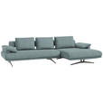 ECKSOFA  in Chenille Blau  334/168 cm  - Blau/Schwarz, Design, Textil/Metall (334/168cm) - Dieter Knoll