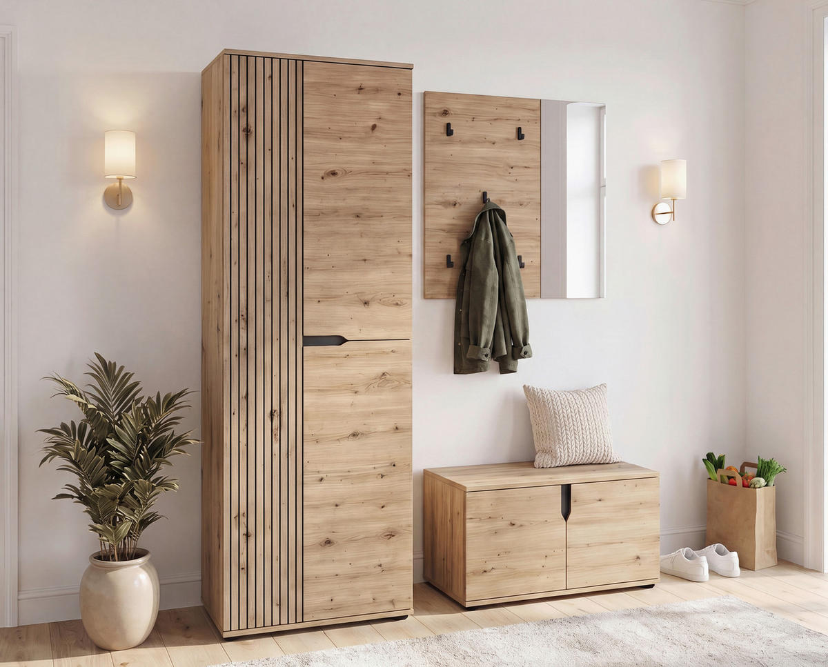 GARDEROBE 3-teilig  in 160/191/37 cm  - Eiche Artisan, Design, Holzwerkstoff (160/191/37cm) - MID.YOU