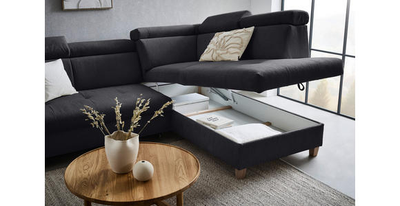 ECKSOFA in Samt Graphitfarben - Graphitfarben, Design, Holz/Textil (261/206cm) - Venda